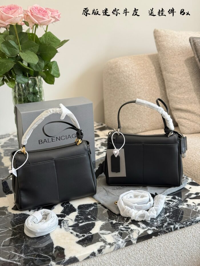 Balenciaga Rodeo Mini Leather Bag With Detachable Charm, Lock Clasp Design, Handheld Or Crossbody - Image 5