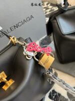 Balenciaga Rodeo Mini Leather Bag With Detachable Charm, Lock Clasp Design, Handheld Or Crossbody - Image 7