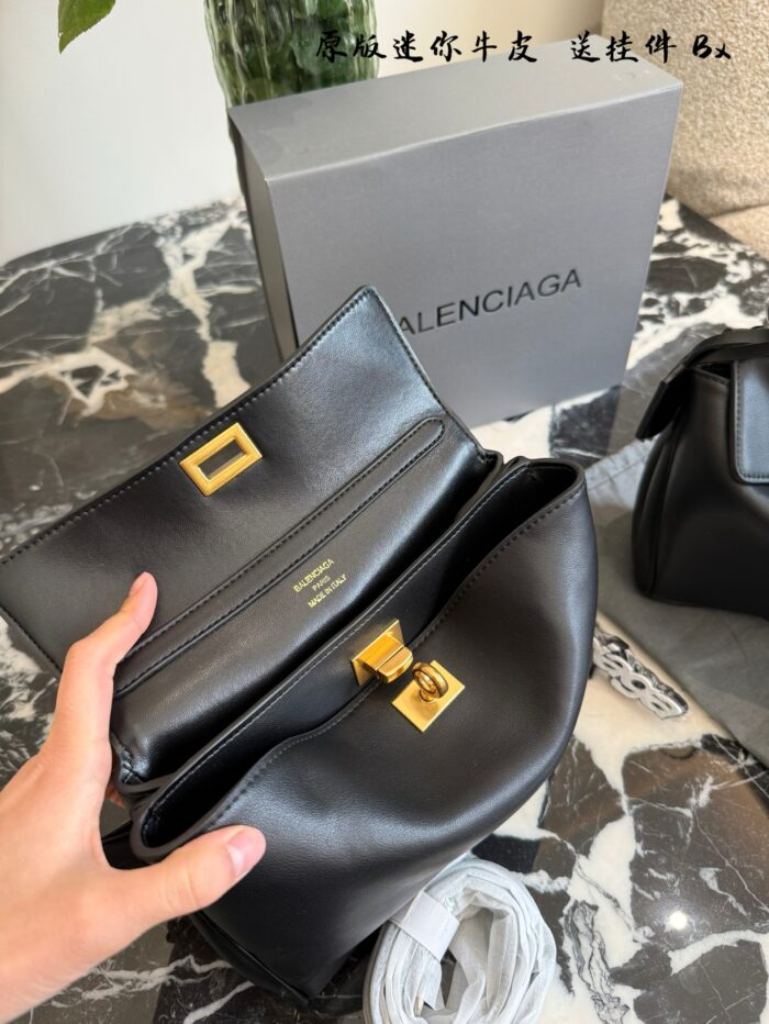 Balenciaga Rodeo Mini Leather Bag With Detachable Charm, Lock Clasp Design, Handheld Or Crossbody - Image 8
