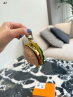 Louis Vuitton Mini Burger Keychain Earphone Case Gourmet-Inspired Design Accessory - Image 8
