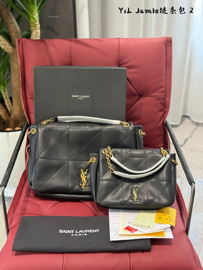 Saint Laurent Jamie Collection Chain Bag Sheepskin-Textured Leather Jewellery-Grade Craftsmanship Metal Chain Effortlessly Chic Design - Image 1
