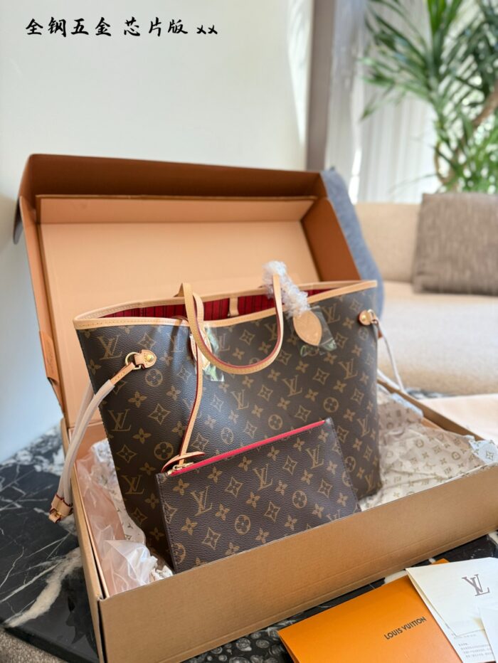 Louis Vuitton Neverfull Medium Tote Bag Classic Monogram Multicolore Double Box With Silk Scarf - Image 2