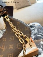 Louis Vuitton Catchy Small Monogram Canvas Leather Trim Chain Handbag - Image 4