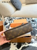 Louis Vuitton Catchy Small Monogram Canvas Leather Trim Chain Handbag - Image 7
