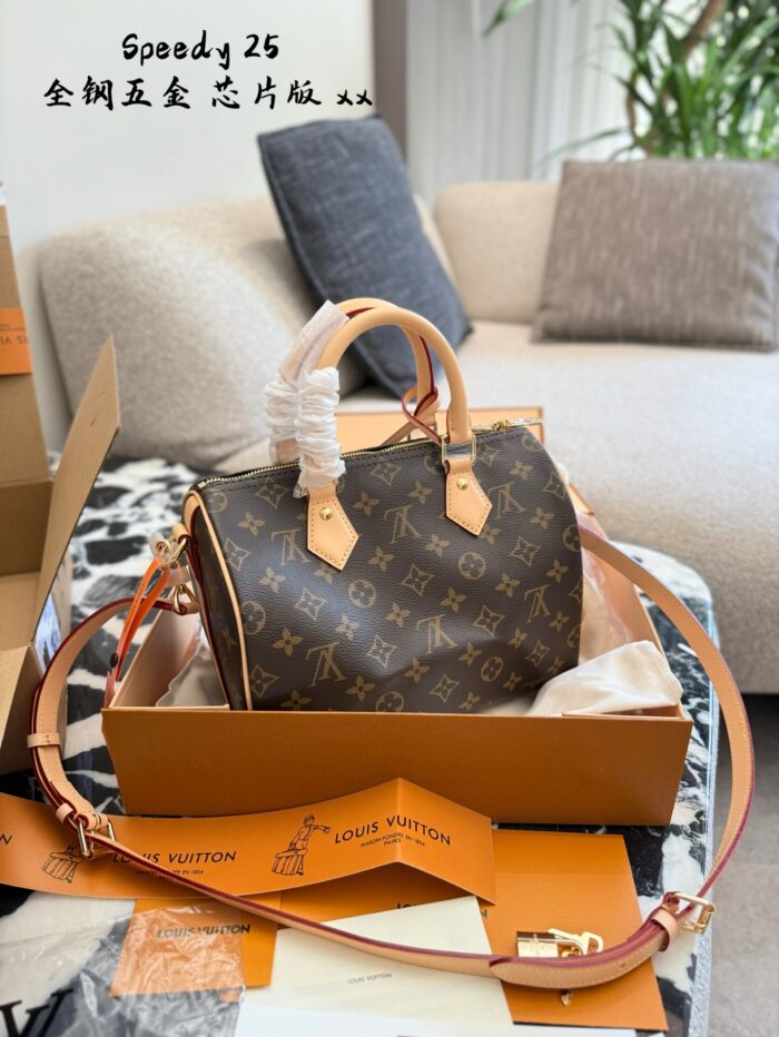 Louis Vuitton Speedy 25 Classic Monogram Adjustable Strap Practical Women'S Handbag - Image 5
