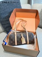Louis Vuitton Hang On Bowling Bag Monogram Canvas Retro Padlock Adjustable Shoulder Strap