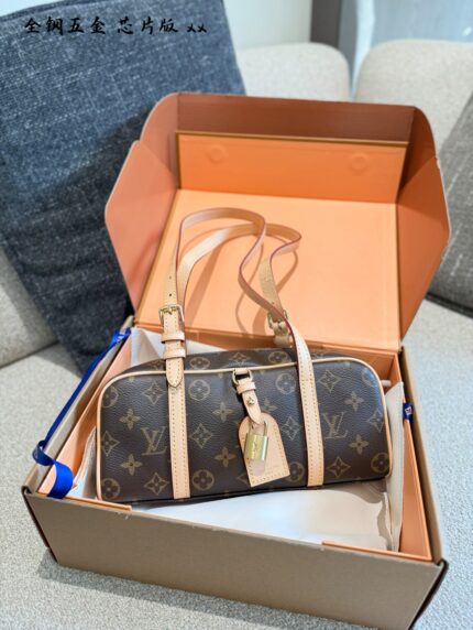 Louis Vuitton Hang On Bowling Bag Monogram Canvas Retro Padlock Adjustable Shoulder Strap