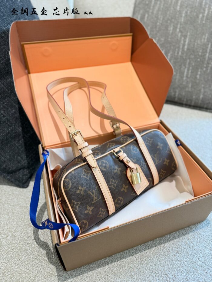 Louis Vuitton Hang On Bowling Bag Monogram Canvas Retro Padlock Adjustable Shoulder Strap - Image 2