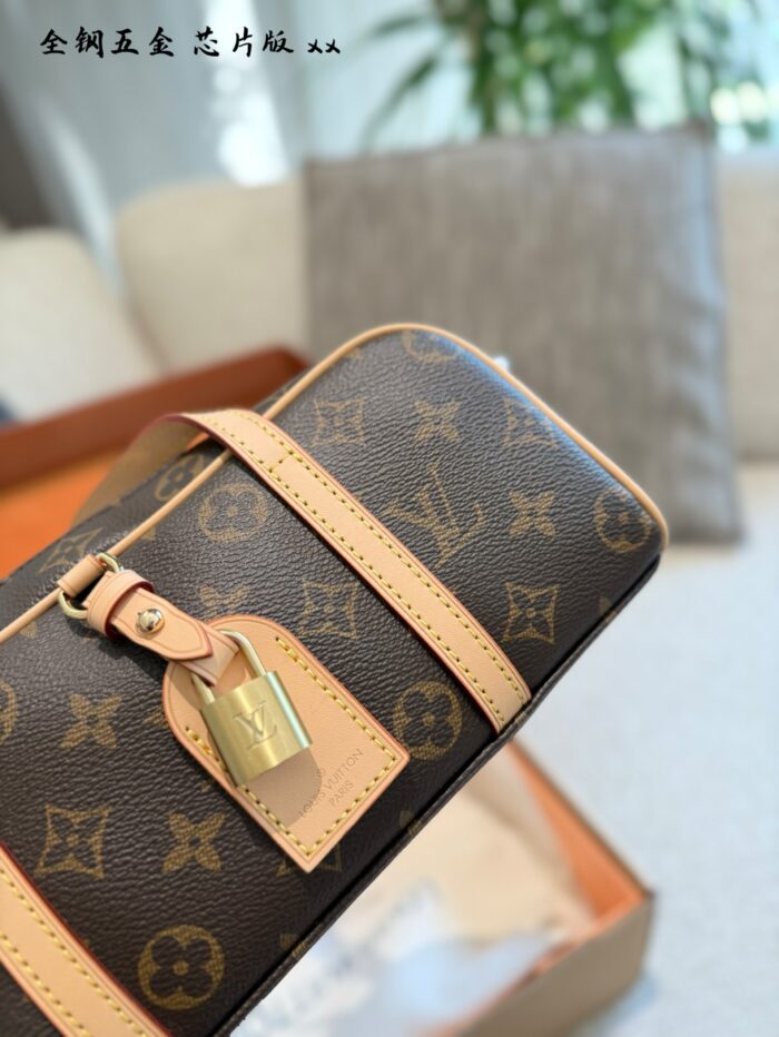 Louis Vuitton Hang On Bowling Bag Monogram Canvas Retro Padlock Adjustable Shoulder Strap - Image 7
