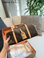 Louis Vuitton Hang On Bowling Bag Monogram Canvas Retro Padlock Adjustable Shoulder Strap - Image 8