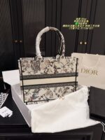 Dior Embroidered Tote Bag With Embossed 3D Embroidery, Lining, And Printed Shoulder Handle - Image 2