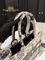 Dior Embroidered Tote Bag With Embossed 3D Embroidery, Lining, And Printed Shoulder Handle - Image 6