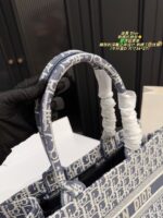 Dior Embroidered Tote Bag With Embossed Design, Printed Shoulder Handbag With Inner Liner - Image 7