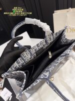 Dior Embroidered Tote Bag With Embossed Design, Printed Shoulder Handbag With Inner Liner - Image 9