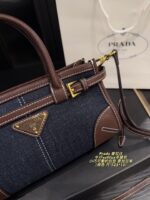 Prada Denim Softlux Handbag Stylish Vintage, Compact And Charming For Everyday Use - Image 6