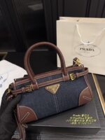 Prada Denim Softlux Handbag Stylish Vintage, Compact And Charming For Everyday Use - Image 8