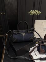Prada Denim Softlux Handbag Stylish Vintage, Compact And Charming For Everyday Use - Image 11