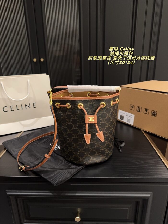 Celine Drawstring Bucket Bag Stylish, Elegant, Versatile, And Elevates Your Aura - Image 5