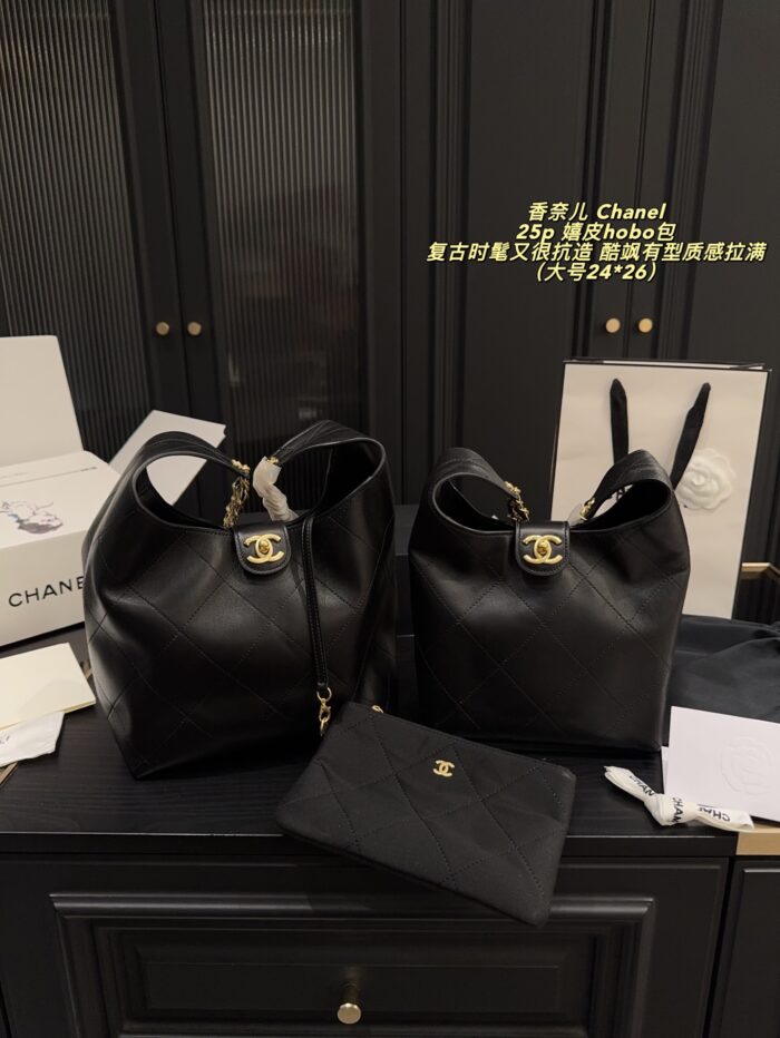 Chanel 25P Hippie Hobo Bag Retro Chic, Edgy And Stylish With Premium Quality - Image 1