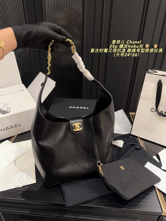 Chanel 25P Hippie Hobo Bag Retro Chic, Edgy And Stylish With Premium Quality - Image 4