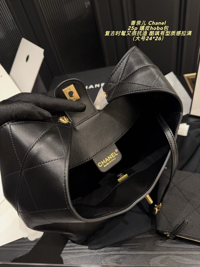 Chanel 25P Hippie Hobo Bag Retro Chic, Edgy And Stylish With Premium Quality - Image 9