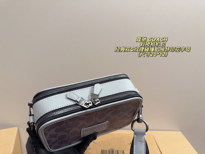 Coach Crossbody Camera Bag Classic Double C Texture Printed Lettering Three-Dimensional Cut Timeless And Enduring - Image 5