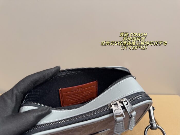 Coach Crossbody Camera Bag Classic Double C Texture Printed Lettering Three-Dimensional Cut Timeless And Enduring - Image 9