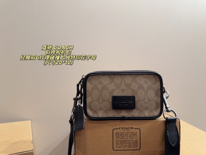 Coach Crossbody Camera Bag Classic Double C Texture Printed Lettering Three-Dimensional Cut Timeless And Enduring - Image 12