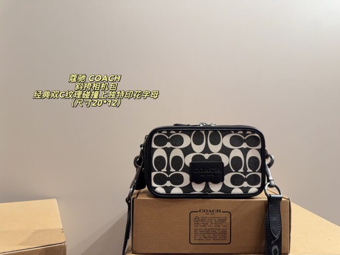 Coach Crossbody Camera Bag Classic Double C Texture Printed Lettering Three-Dimensional Cut Timeless And Enduring - Image 13