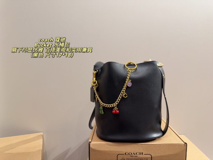 Coach Bucket Bag With Liner Versatile Design Carry Underarm, Handheld Or Crossbody Genuine Cowhide Leather Soft And Comfortable - Image 1