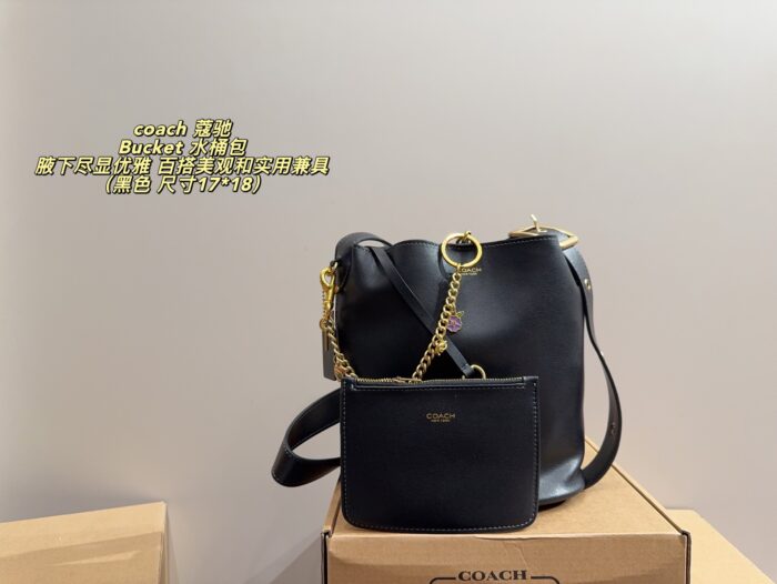 Coach Bucket Bag With Liner Versatile Design Carry Underarm, Handheld Or Crossbody Genuine Cowhide Leather Soft And Comfortable - Image 2