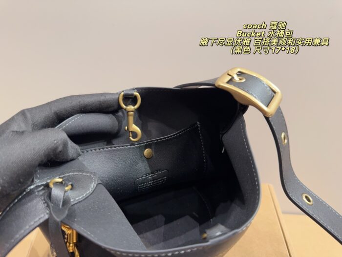 Coach Bucket Bag With Liner Versatile Design Carry Underarm, Handheld Or Crossbody Genuine Cowhide Leather Soft And Comfortable - Image 6