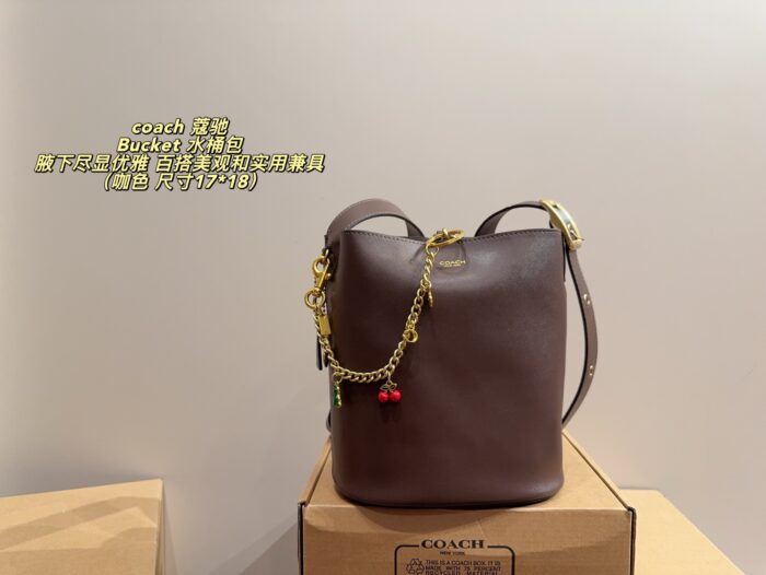 Coach Bucket Bag With Liner Versatile Design Carry Underarm, Handheld Or Crossbody Genuine Cowhide Leather Soft And Comfortable - Image 11