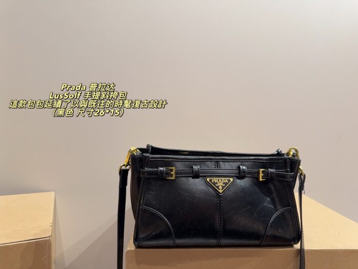Prada Lussolf Handbag & Crossbody Bag Stylish Vintage Design Compact For Everyday Use - Image 1