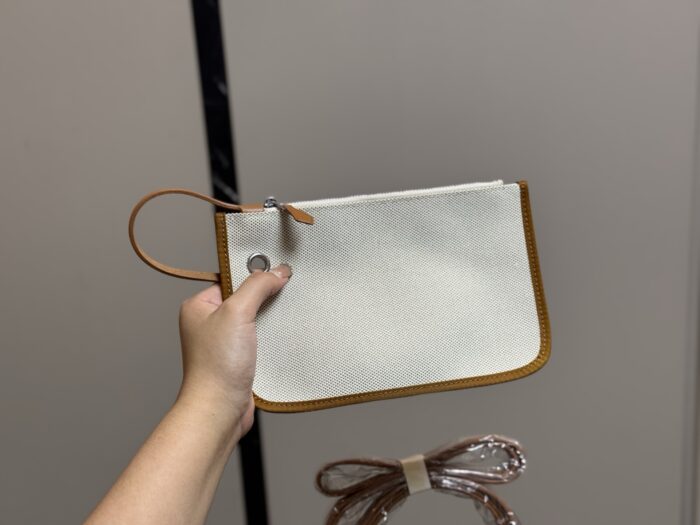Hermès Autumn/Winter Limited Edition Herbag Madeleine-Inspired Biscuit-Coloured Abstract Pattern Canvas Commuter Bag - Image 3