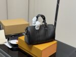 Louis Vuitton Keepall Cargo Bandoulière 25 Handbag Glossy Calfskin Leather Parisian Appliqué Beaded Rivets - Image 8