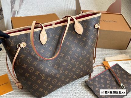 Louis Vuitton Neverfull White Check Pink Lining Extra Large Capacity Detachable Mother-Daughter Bag Commuter Mummy Bag