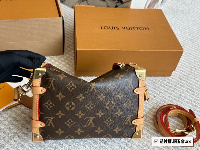 Louis Vuitton Cruise23 Side Trunk Monogram Metal Futuristic Soft-Body Handbag - Image 5