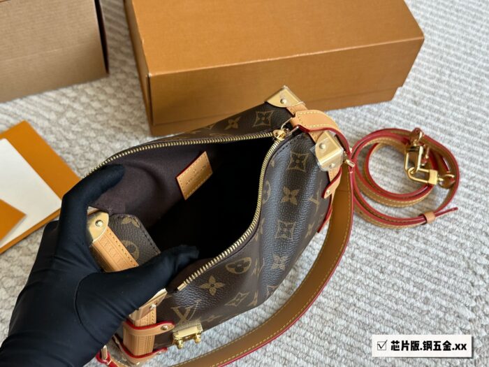 Louis Vuitton Cruise23 Side Trunk Monogram Metal Futuristic Soft-Body Handbag - Image 9