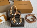 Louis Vuitton Ss2022 Speedy Nano Vintage Monogram, Yellow Leather, Detachable Adjustable Shoulder Strap, Replica Edition (With Box) - Image 9