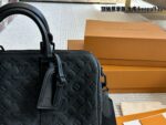 Louis Vuitton Keepall 35 Black Monogram Calfskin Bag With Nylon Wide Shoulder Strap And Luggage Tag - Image 2