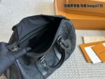 Louis Vuitton Keepall 35 Black Monogram Calfskin Bag With Nylon Wide Shoulder Strap And Luggage Tag - Image 8