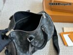 Louis Vuitton Keepall 35 Black & Silver Monogram Luggage Tag Wide Strap Bag - Image 7