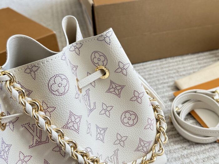 Louis Vuitton Bella Mini Bucket Bag Collection Monogram Perforated Calfskin Round Coin Purse Multi-Carry Bag - Image 2