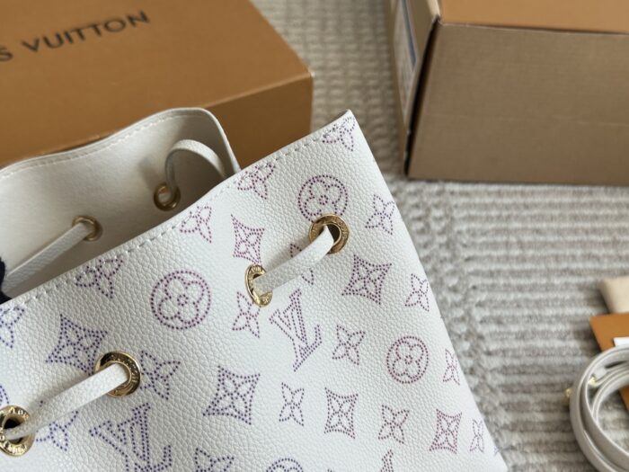 Louis Vuitton Bella Mini Bucket Bag Collection Monogram Perforated Calfskin Round Coin Purse Multi-Carry Bag - Image 9