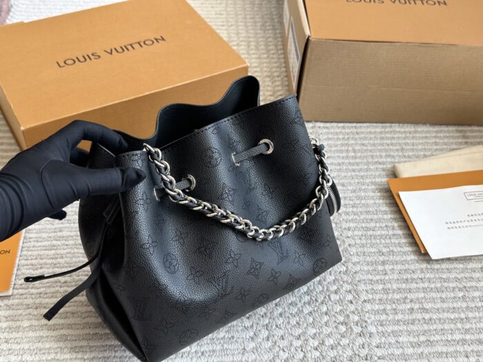 Louis Vuitton Bella Mini Bucket Bag Collection Monogram Perforated Calfskin Round Coin Purse Multi-Carry Bag - Image 10