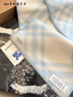 Burberry Wool Scarf - Blue/Pink Narrow Style - Image 4