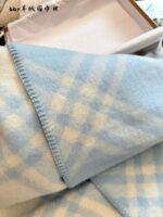 Burberry Wool Scarf - Blue/Pink Narrow Style - Image 5