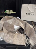 Loewe Enhanced Edition Cashmere Scarf - Latte Colour Stylish, Sophisticated, And Grand - Image 9