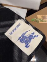 Burberry Wool Scarf - Check Pattern Integrated Edging - Unisex Style - Pure Wool - Image 7